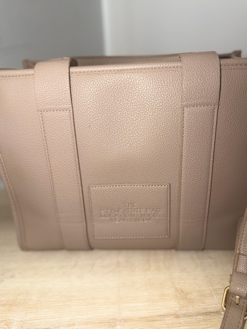 The Tote Bag Beige Logo Tote - Picture 4 of 6